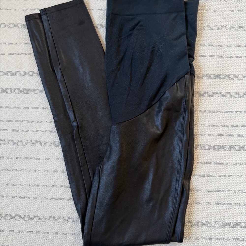 Spanx Women's Mama Faux Leather Leggings